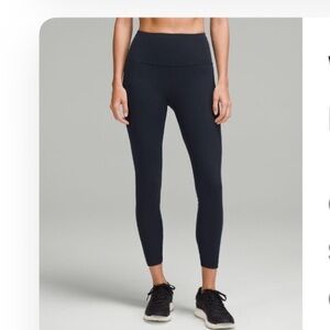 🍋 lululemon Wunder Train High-Rise Ribbed Tight 25" in Navy size 10